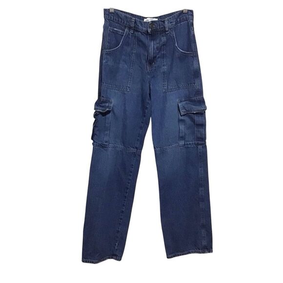 ZARA Cargo Wide Leg Jeans 4 - Picture 1 of 10